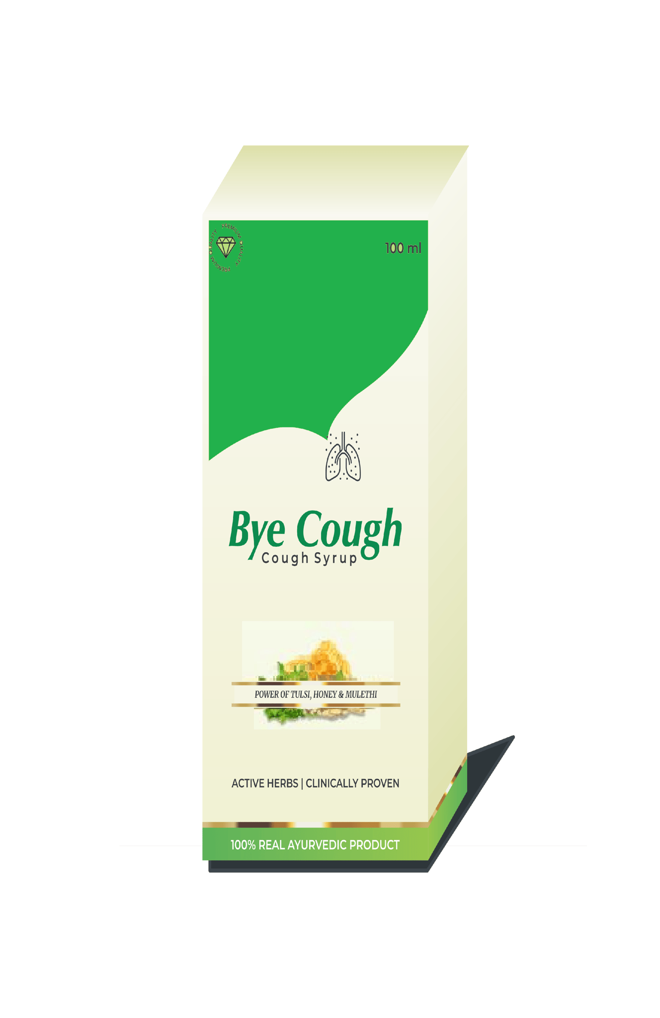 BYE COUGH COUGH SYRUP 100ML. WITH POWER OF TULSI  HONEY & MULETHI (PACK OF 2*100ML.)