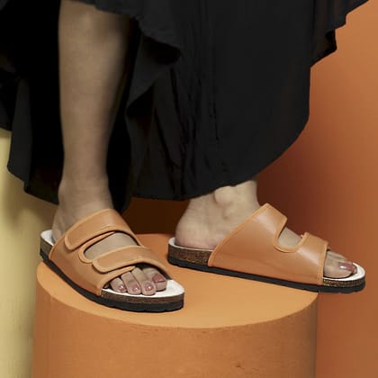 Parallel Terracotta Cork Sandals (Women)