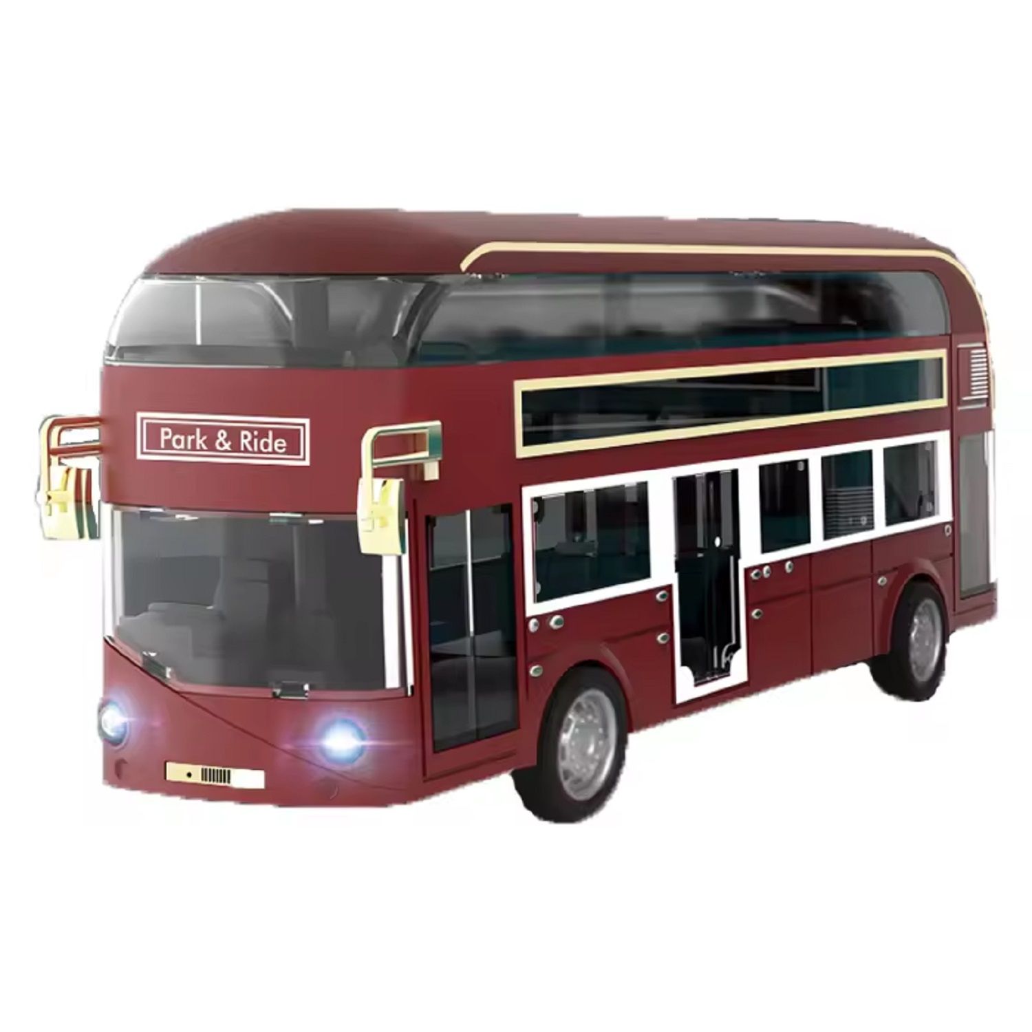 KTRS ENTERPRISE Cartoon Bus Model Toy for Kids Pull Back Alloy Double-decker Bus Series Toy with Light and Music