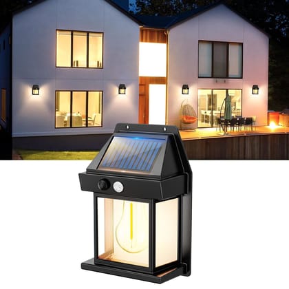 ZURU BUNCH Solar Interaction Waterproof Wall Lamp for Patio, Garage, Shed, Wireless Solar Outdoor 3 Modes & Motion Sensor Solar Powered Porch Wall Light Lamp for Yard