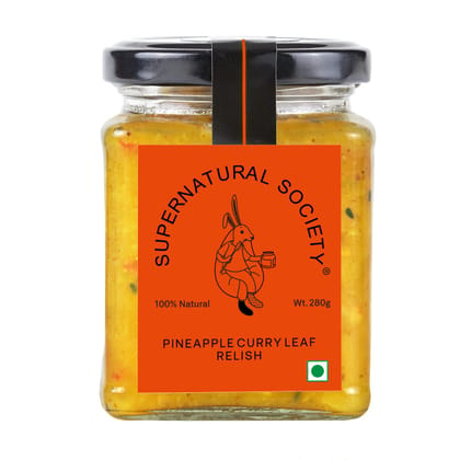 Supernatural Society - Pineapple Curry Leaf Relish 280g | Crafted from Fresh Pineapple and Fragrant Curry Leaves, Infused with Flavorful Spices | Taste The Uniquely Delicious Flavor