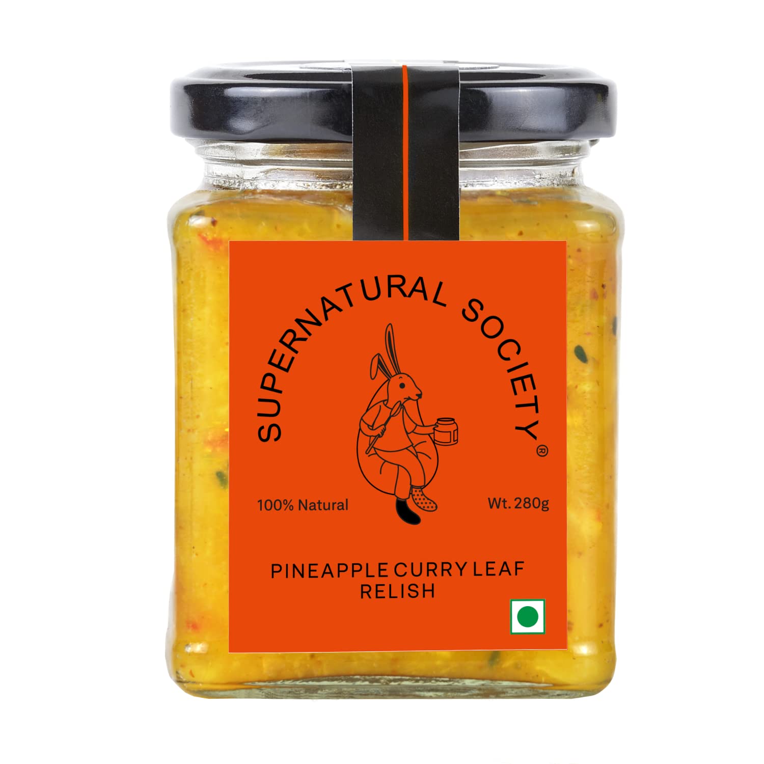 Supernatural Society - Pineapple Curry Leaf Relish 280g | Crafted from Fresh Pineapple and Fragrant Curry Leaves, Infused with Flavorful Spices | Taste The Uniquely Delicious Flavor