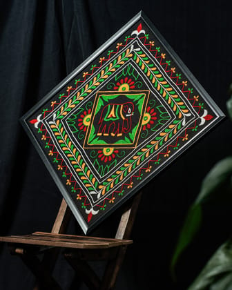 Traditional Hand Embroidered Chakda wall Hanging