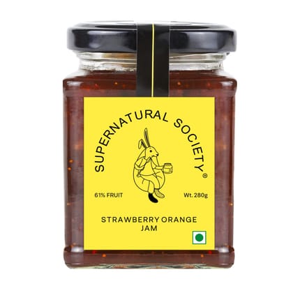 Supernatural Society - Strawberry Orang Jam 280g | Low Added Sugar | No Added preservatives | No Artificial Color Added | 100% Natural Flavor