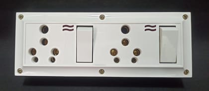 16A 2 Sockets & 2 Switch Extension Box with Indicator, 6A Plug & 5 Meter Wire