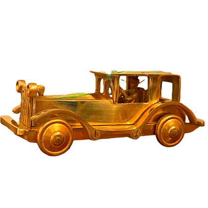 Brass Vintage Car Figurine | Brass Sculpture Art | Statue for Showpiece | Classic Antique Finish | Vintage Car for Home Decor | Decoration for Office Counter