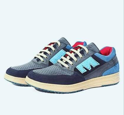 Men's Leather Blue Comfy Sneakers Casual Shoes