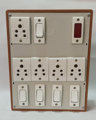 6A 5 Sockets (5 Pin Socket) & 5 Switch Extension Box with Indicator, 6A Plug & 5m Wire