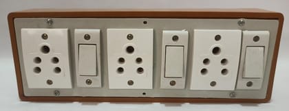 6A 3 Sockets (5 Pin Socket) & 3 Switch Extension Box with 6A Plug & 5m Wire