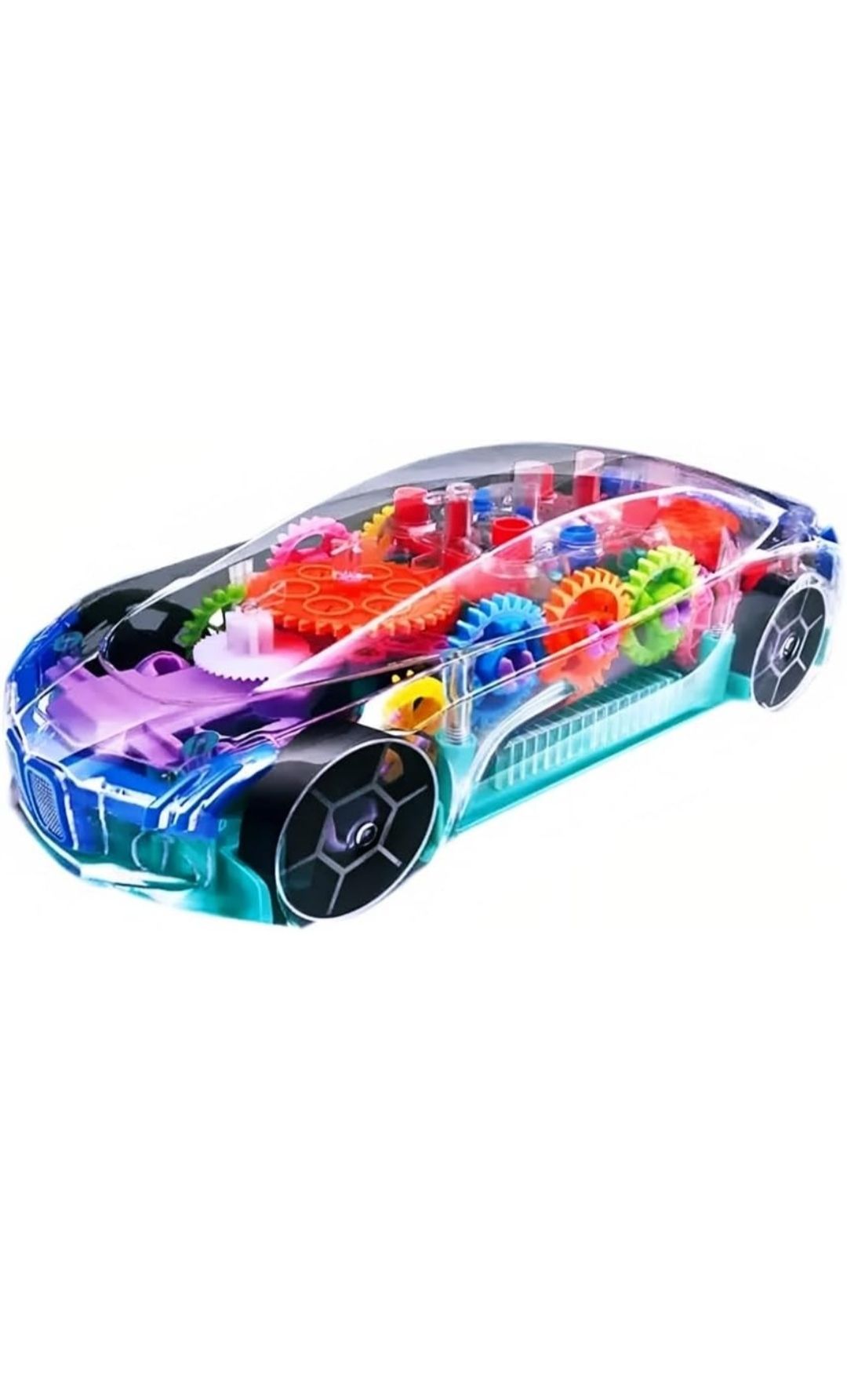 3D Transparent Mechanical Car Toy for Kids with Gear Technology 3D Light Musical Sound & 360 Degree Rotation (Gear Car)