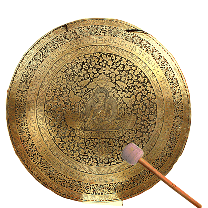 A.M. Maker | Brass| Tibetan Flat Gong | Crafts Bell | Religious Style | Wind Gong | Percussion | Music Instrument | Metal Brass | Flat Gong |  Glow Polish Copper Gold