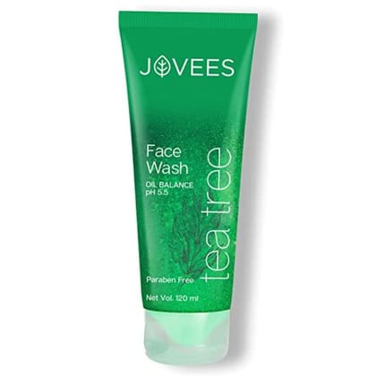 Jovees Herbal Tea Tree Face Wash For Oily & Acne Free Glowing Skin (120 ml)