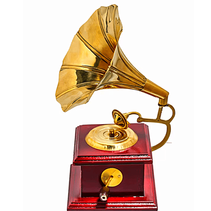 Super Art Handicrafts | Vintage Brass Gramophone | Phonograph, Home decor | Vintage brass & wood articles |  Antique Vintage | Showpiece | Home Decor | Statue Figurine | Gift Idea | Brass Handicraft Art Carving