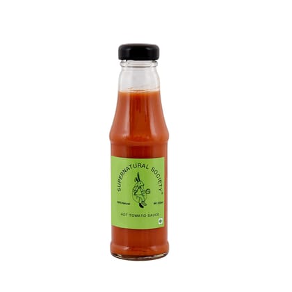 Supernatural Society - Hot Tomato Sauce 200ml | Sweet Hot & Tangy Sauce Real Tomatoes | Perfect Blend of Tomatoes & Herbs, Spices (Pack Of 1, 200ml)