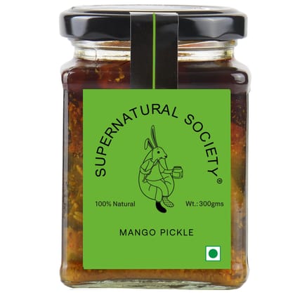 Supernatural Society - Homemade Mango Pickle 300g | Aam ka Achar & chutneys | Fresh Made with Mothers Guide Recipe Cold Pressed Mustard Oil