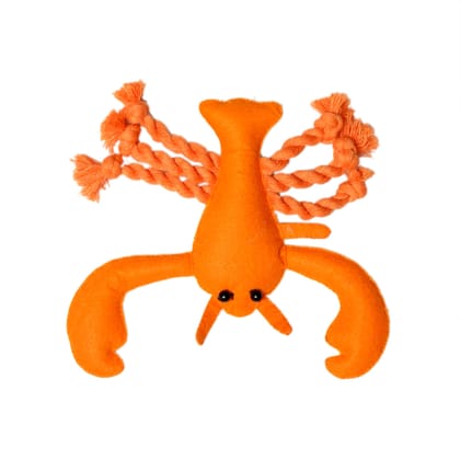 Casper's  Crab-Shaped Felt Dog Toy With Rope Legs 7": Interactive Fun For Paws and Jaws!