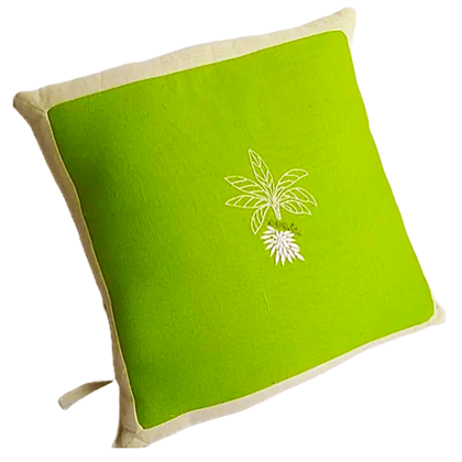 Green Cotton Chikankari Embroidered Square Cushion Cover (Set of 5 )