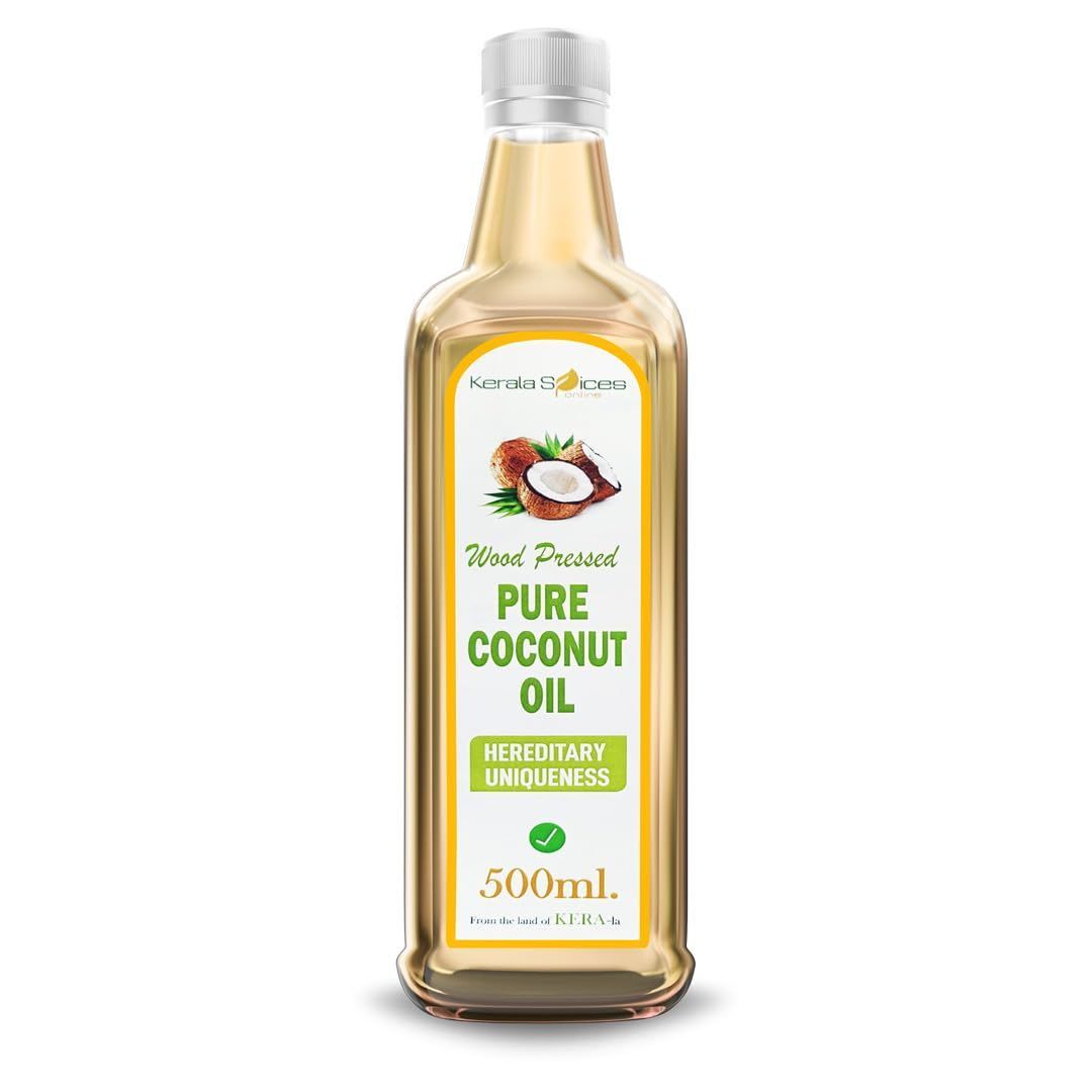 Kerala spices 100% Pure Cold Pressed Coconut Oil 500 ml Multi Purpose usage Cooking Oil