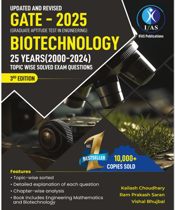 GATE Biotechnology Book 2025 - Topicwise Solved Previous Year Questions (25 years) - Best Study material for GATE BT Exam