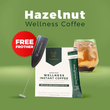 Hazelnut Wellness Instant Coffee + Free Frother