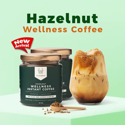 Hazelnut Wellness Instant Coffee - 2 x 50 gms Jars