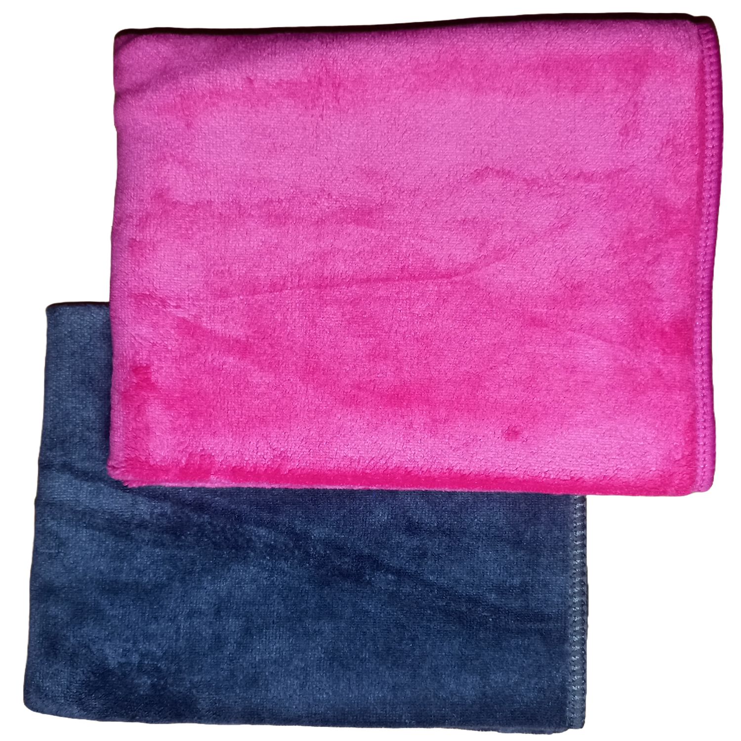 Microfiber Cloth for Car and Bike Cleaning and Detailing Extra Soft and Lint Free Cloth 400 GSM 40 x 60cm, Pink & Grey (Pack of 2)