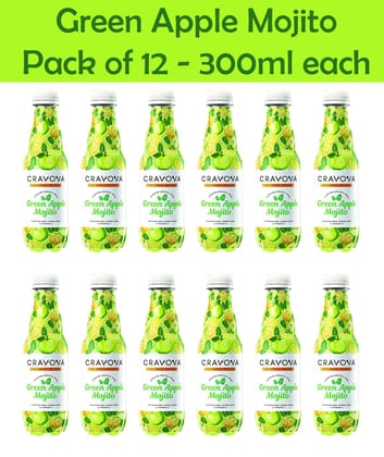 CRAVOVA - THE CRAVE BEGINS Green Apple Mojito Mocktails 300ml (Pack of 12)