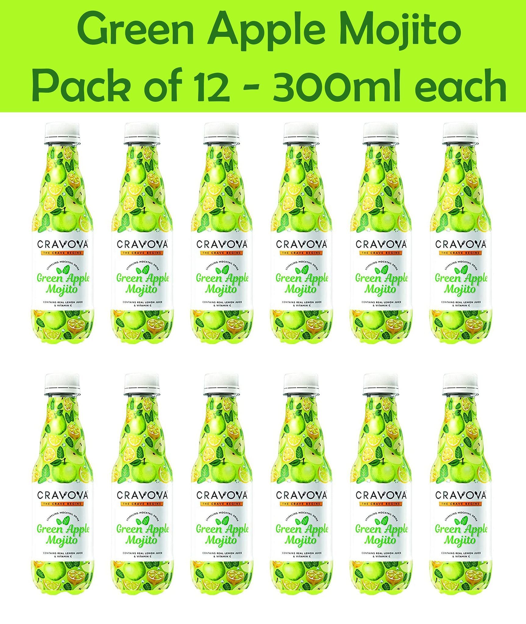 CRAVOVA - THE CRAVE BEGINS Green Apple Mojito Mocktails 300ml (Pack of 12)