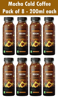 CRAVOVA - THE CRAVE BEGINS Mocha Cold Coffee 200 ml (Pack of 8)