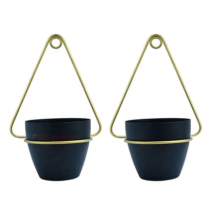 Hanging Metal Planter with Pot for Plants Indoor Living Room Balcony Patio Garden Home Decoration (Multi,...