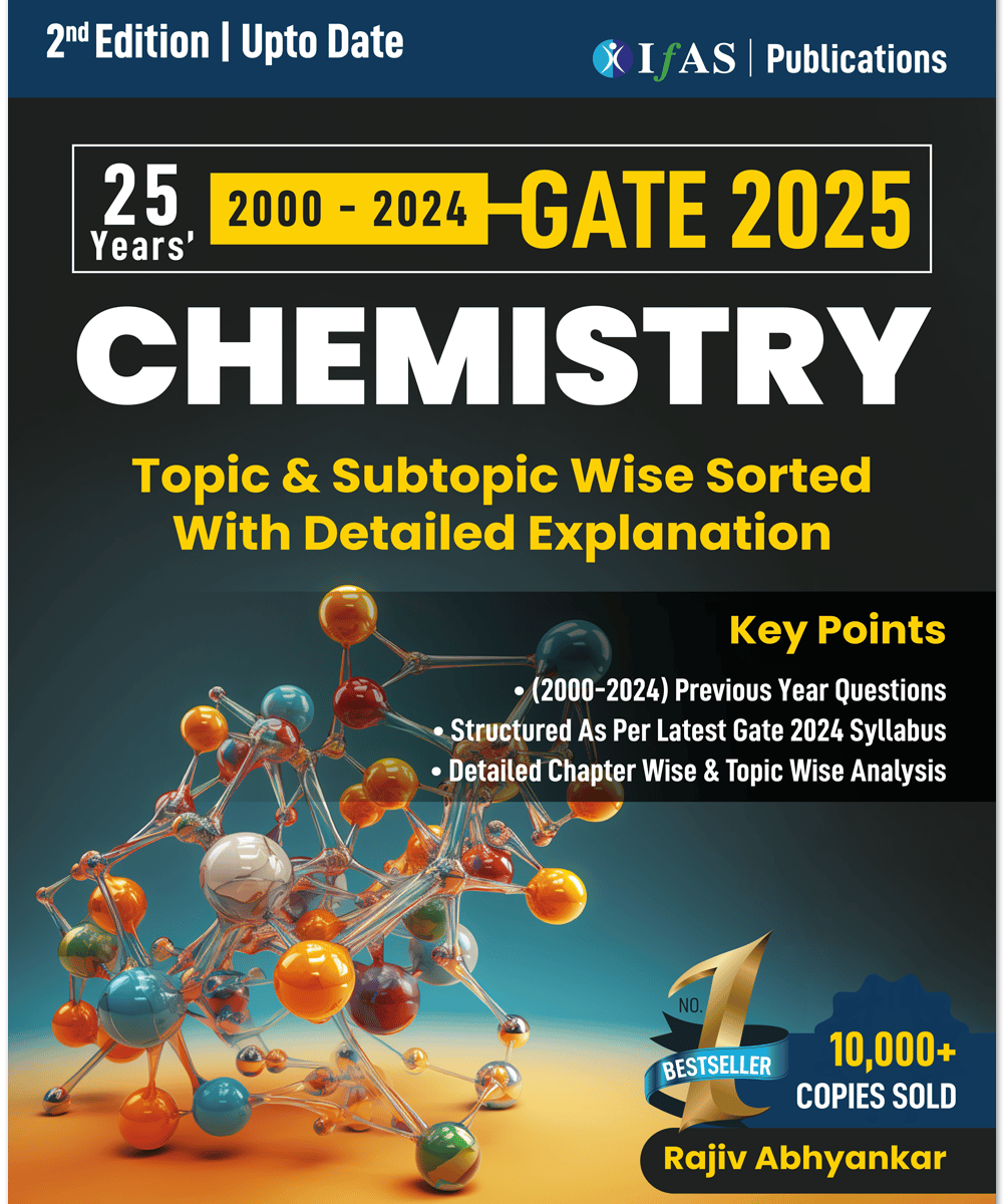 GATE Chemistry book - (2000-2024) 25 years Previous Year Questions with detailed explanation Upto date gate organic, inorganic and physical chemistry PYQ