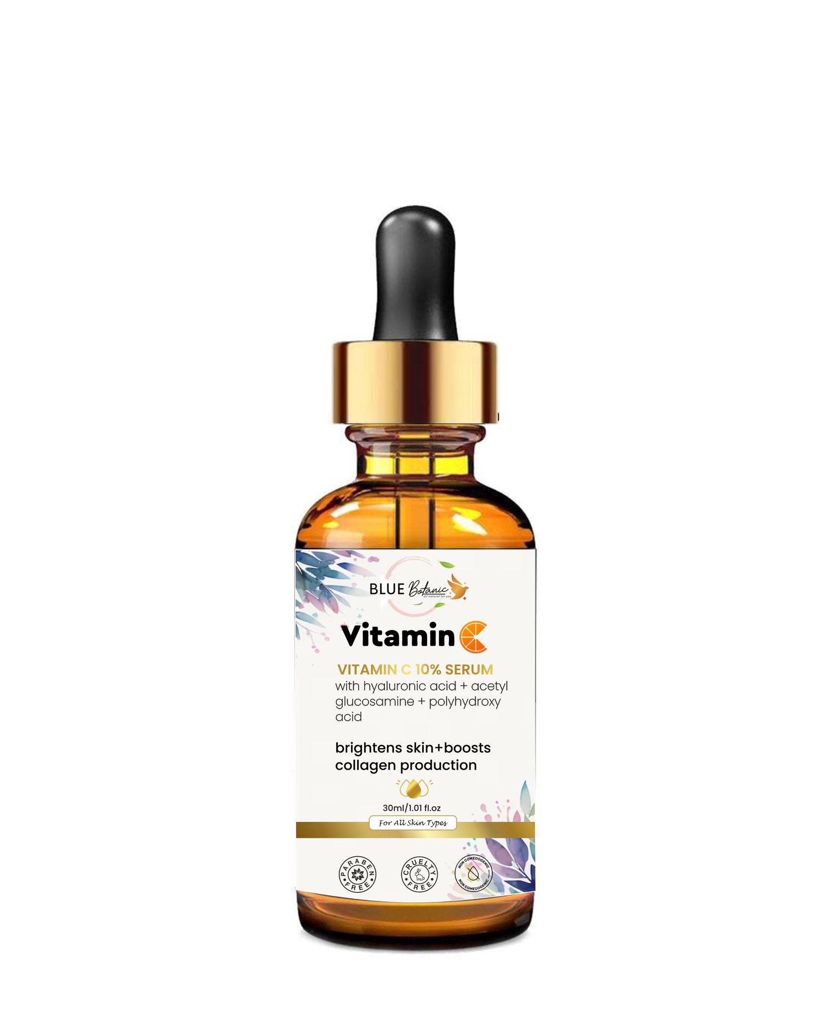 BLUE BOTANIC VITAMIN C FACE SERUM WITH BRIGHTENS SKIN + BOOSTS COLLAGEN PRODUCTION PACK OF 60ML.