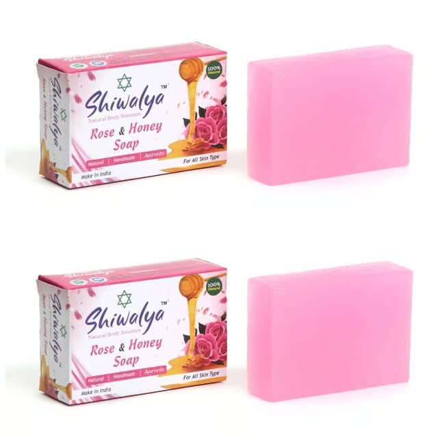 SHIWALYA Natural Rose Honey Handmade Soap | Handmade Bathing Soap | Herbal Soap Soft & Radiant Skin | Suitable for All Skin Types