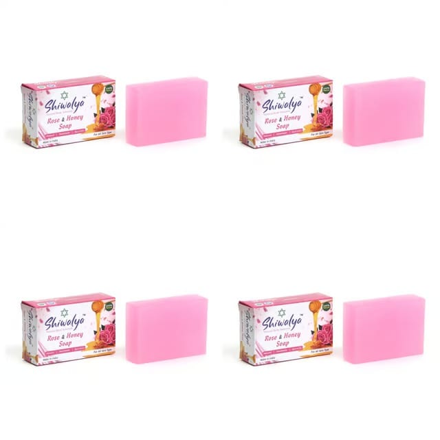 SHIWALYA Natural Rose Honey Handmade Soap | Handmade Bathing Soap | Herbal Soap Soft & Radiant Skin | Suitable for All Skin Types Pack of 4