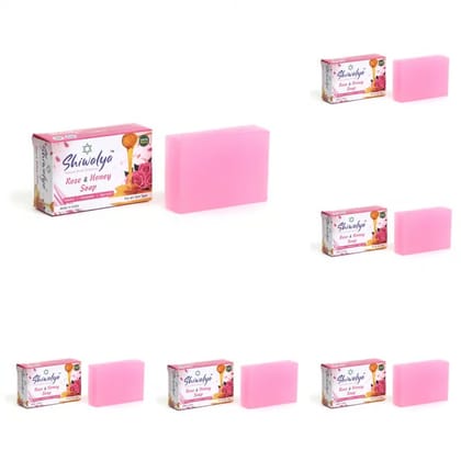 SHIWALYA Natural Rose Honey Handmade Soap | Handmade Bathing Soap | Herbal Soap Soft & Radiant Skin | Suitable for All Skin Types Pack of 6