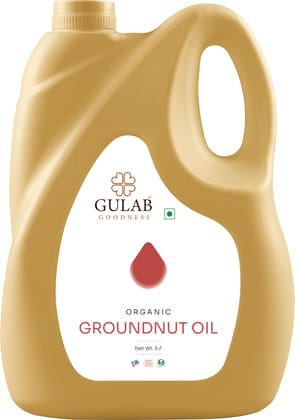 Gulab Organic Groundnut Oil/Peanut Oil - 5 Litre