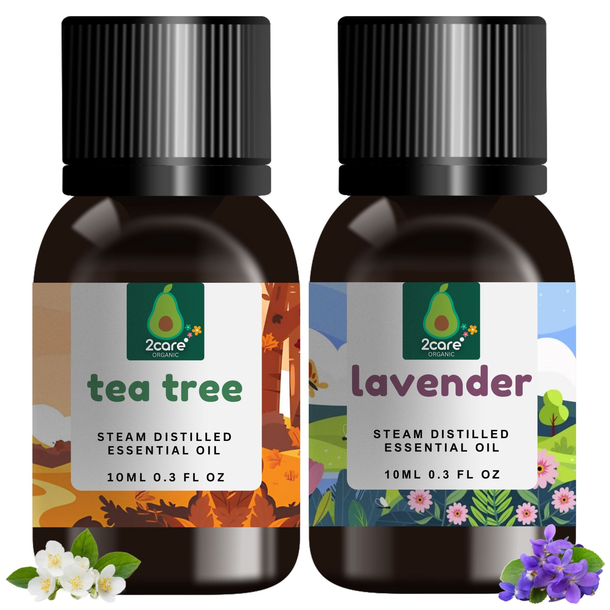 2care tea tree oil & lavender oil combo (10ml + 10ml)