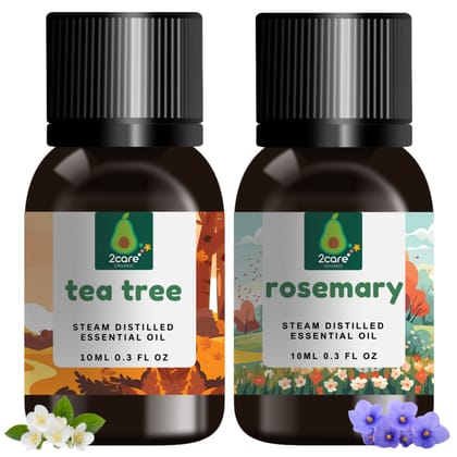 2care tea tree oil & rosemary oil combo (10ml+10ml)