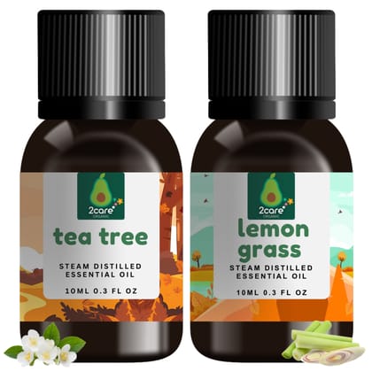 2care tea tree oil & lemongrass oil combo (10ml+10ml)