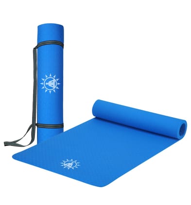 Yogwise 6mm Blue Yoga Mat for Men & Women