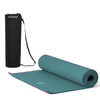 Yogwise 6mm Green Yoga Mat with Carry Bag for Men & Women