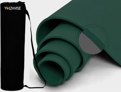 Yogwise 4mm Green Yoga Mat with Cover Bag EVA Material Extra Thick for Men and Women