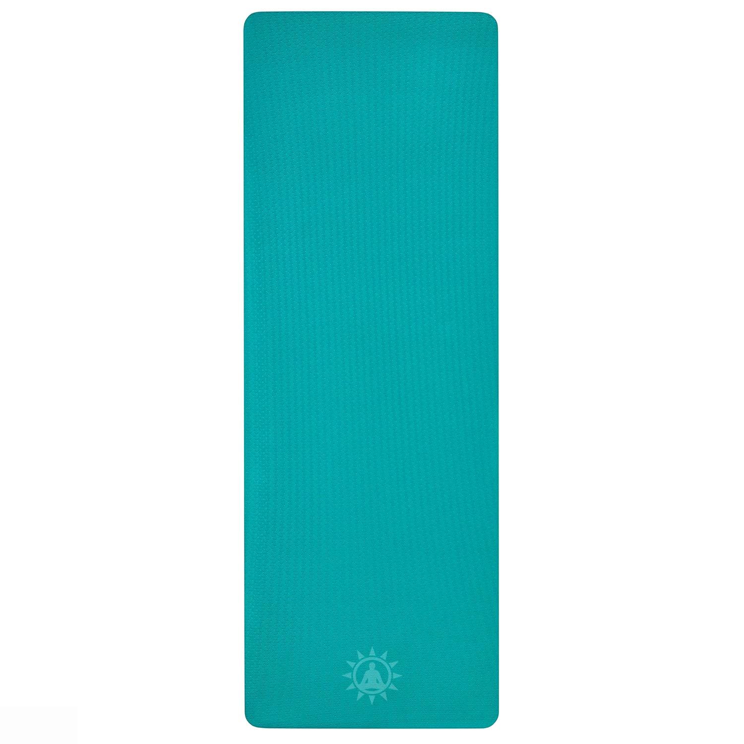 Yogwise 4mm Cyan Blue Yoga Mat for Home Workouts and Gym