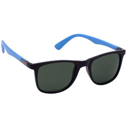 Hrinkar Green Rectangular Glasses Black, Sky Blue Frame Best Goggles for Men & Women - HRS-BT-07-BK-LBU-GRN