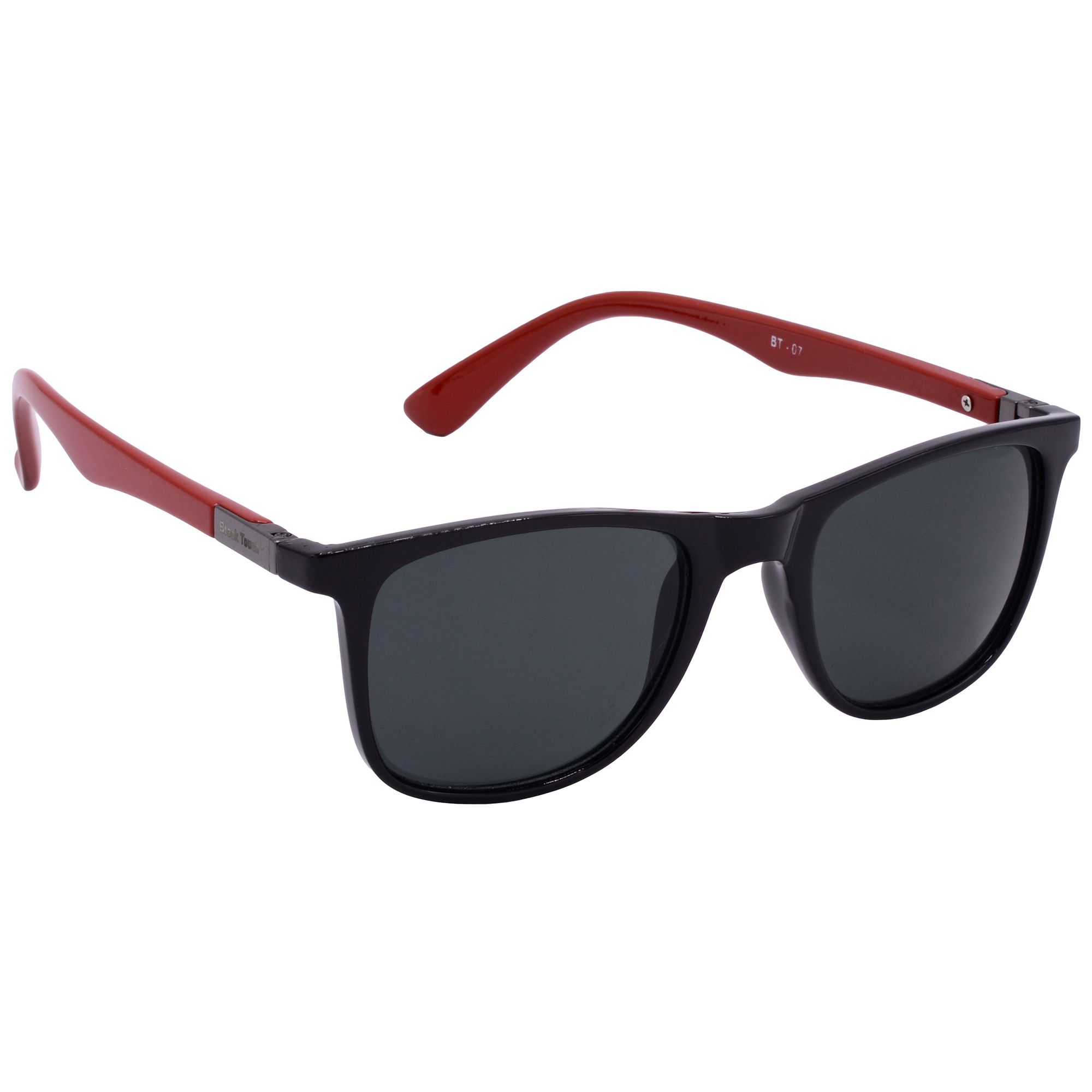 Hrinkar Grey Rectangular Cooling Glass Black Red Frame Best Sunglasses for Men Women HRS BT