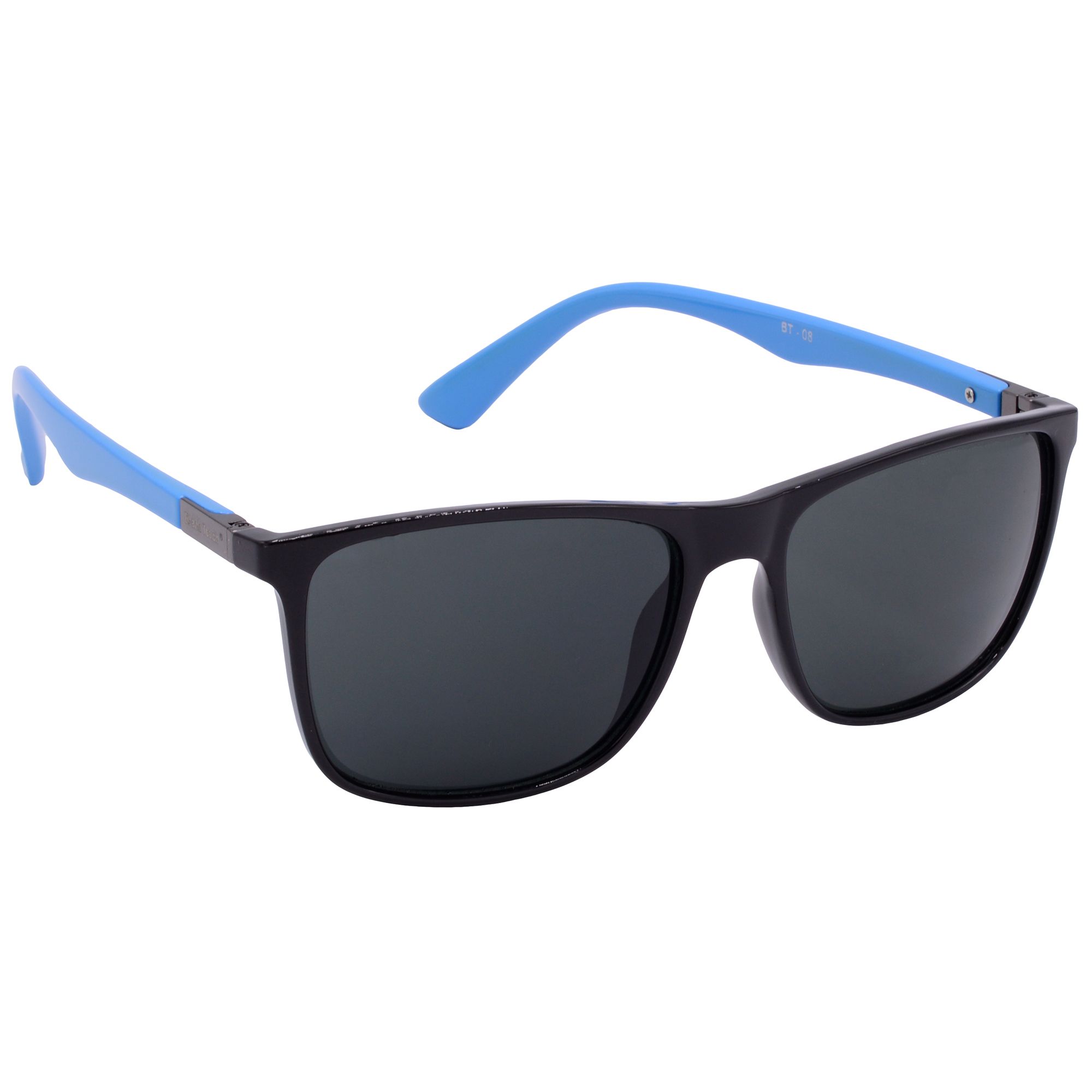 Hrinkar Grey Rectangular Sunglasses Styles Black, Sky Blue Frame Glasses for Men & Women - HRS-BT-08-BK-LBU-BK