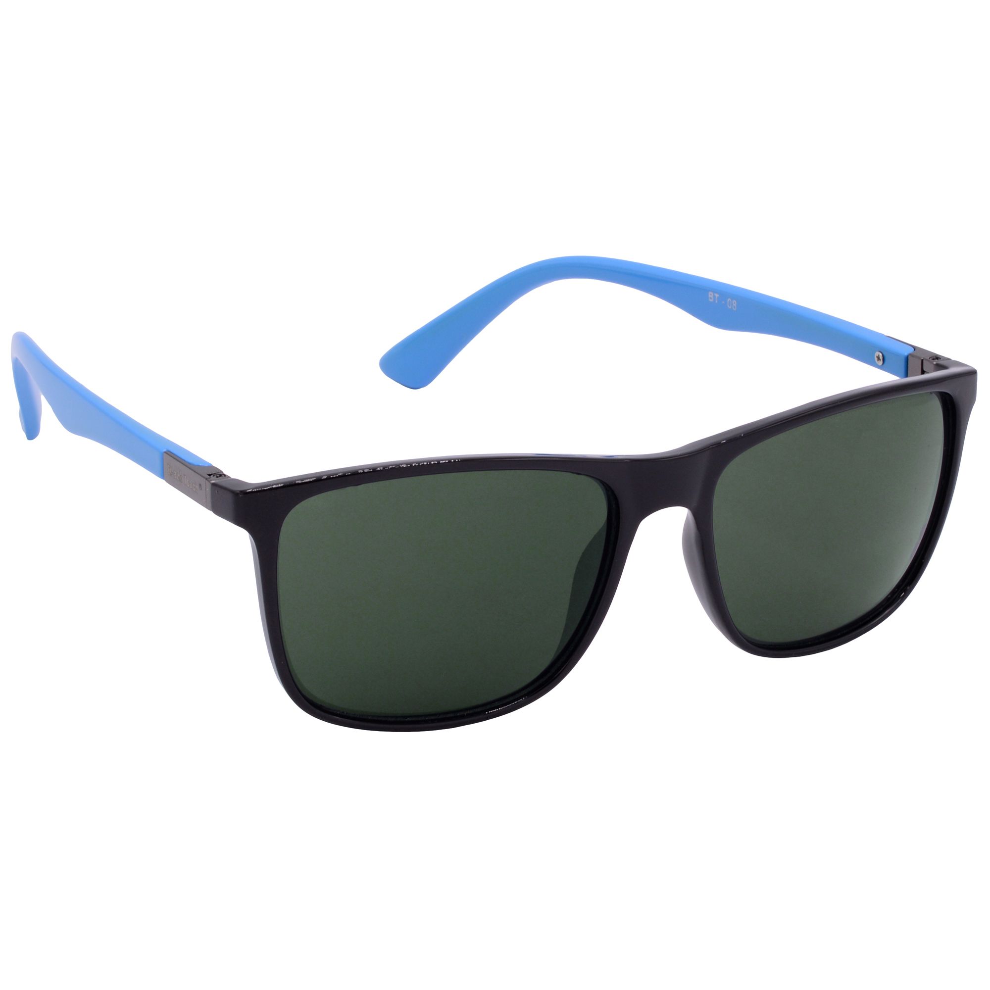 Hrinkar Green Rectangular Glasses Black, Sky Blue Frame Best Goggles for Men & Women - HRS-BT-08-BK-LBU-GRN