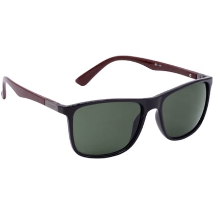 Hrinkar Green Rectangular Stylish Goggles Black, Brown Frame Sunglasses for Men & Women - HRS-BT-08-BK-BWN-GRN