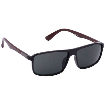 Hrinkar Grey Rectangular Cooling Glass Black, Brown Frame Best Sunglasses for Men & Women - HRS-BT-04-BK-BWN-BK