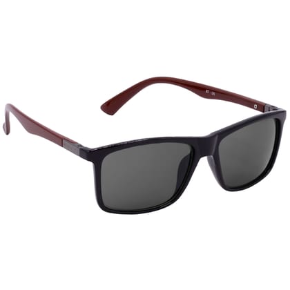 Hrinkar Grey Rectangular Cooling Glass Black, Brown Frame Best Sunglasses for Men & Women - HRS-BT-05-BK-BWN-BK